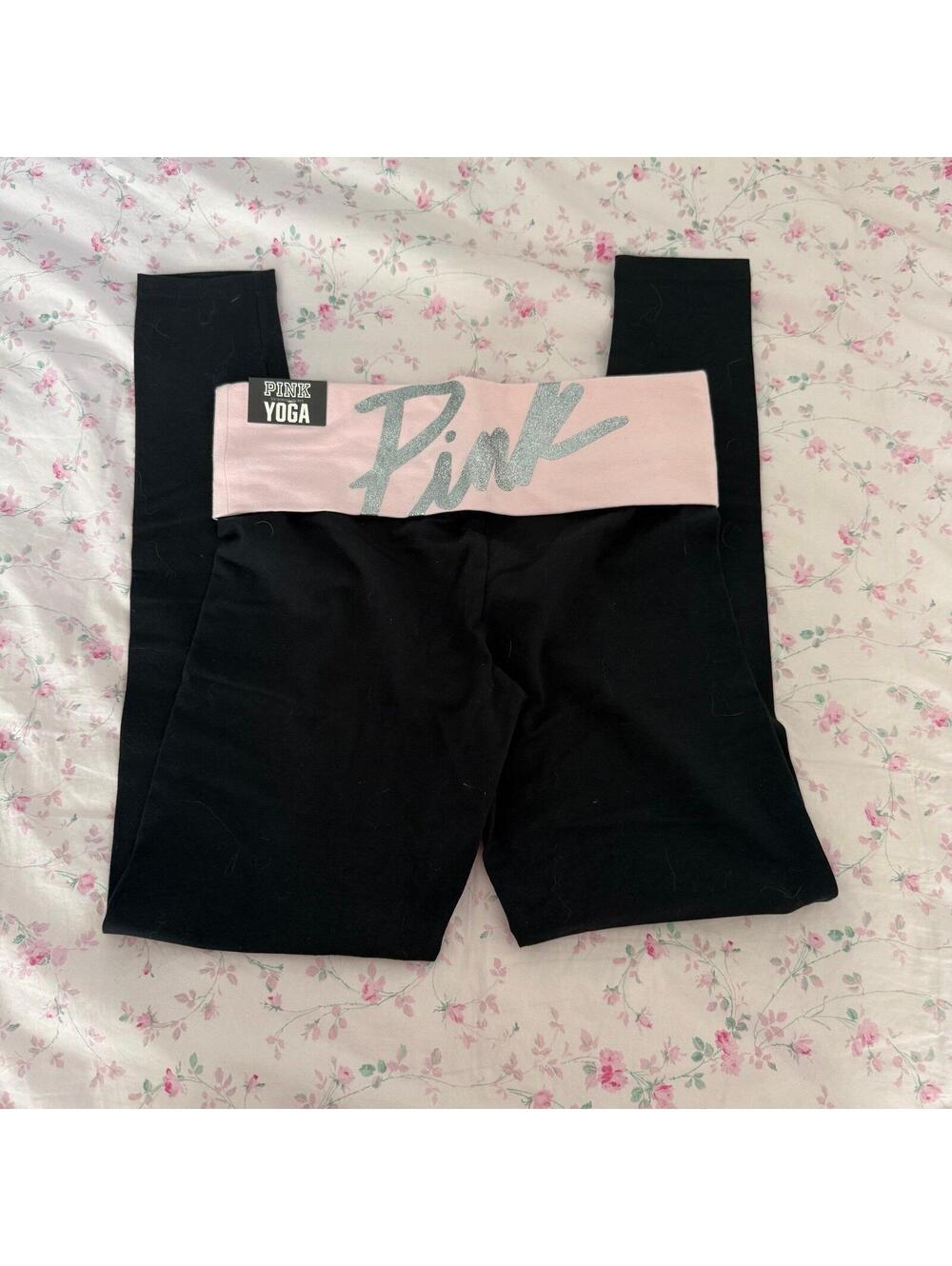 Vintage Y2K Victoria Secret Pink Foldover Yoga Leggings